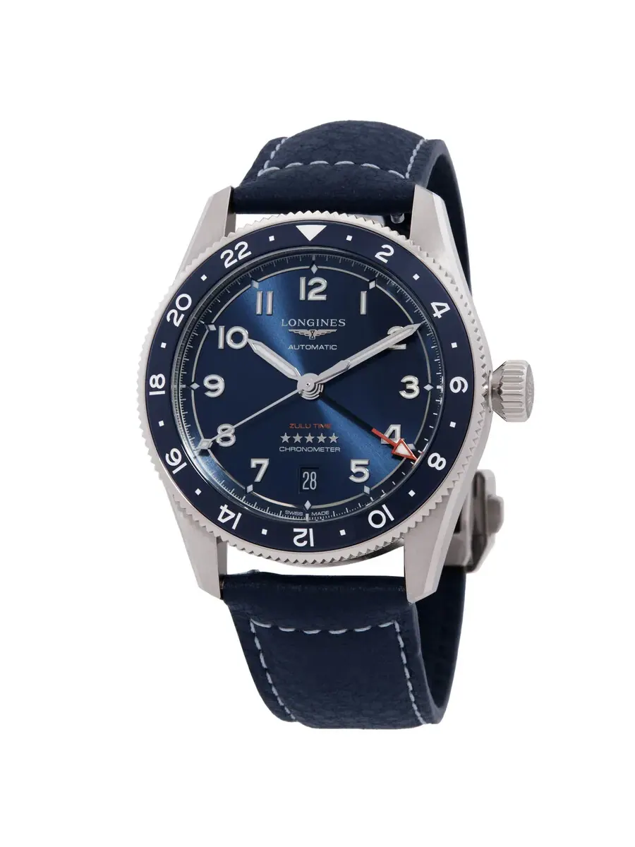 Мужские часы Longines Spirit Zulu Time Automatic с синим циферблатом L3.802.4.93.2