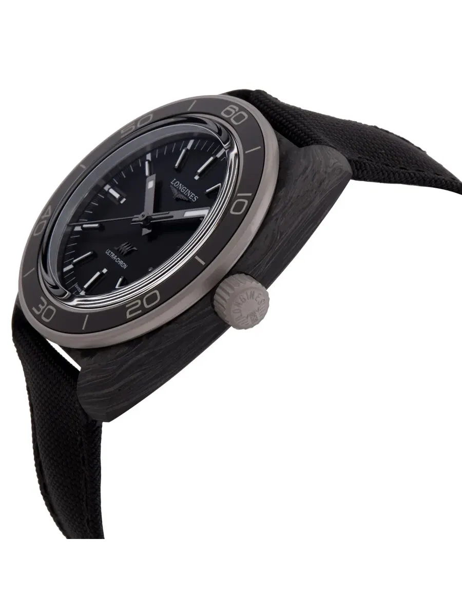Мужские часы Longines Ultra-Chron Carbon Automatic с угольно-серым циферблатом L28394522 — изображение 2 из 3, оттенок серый