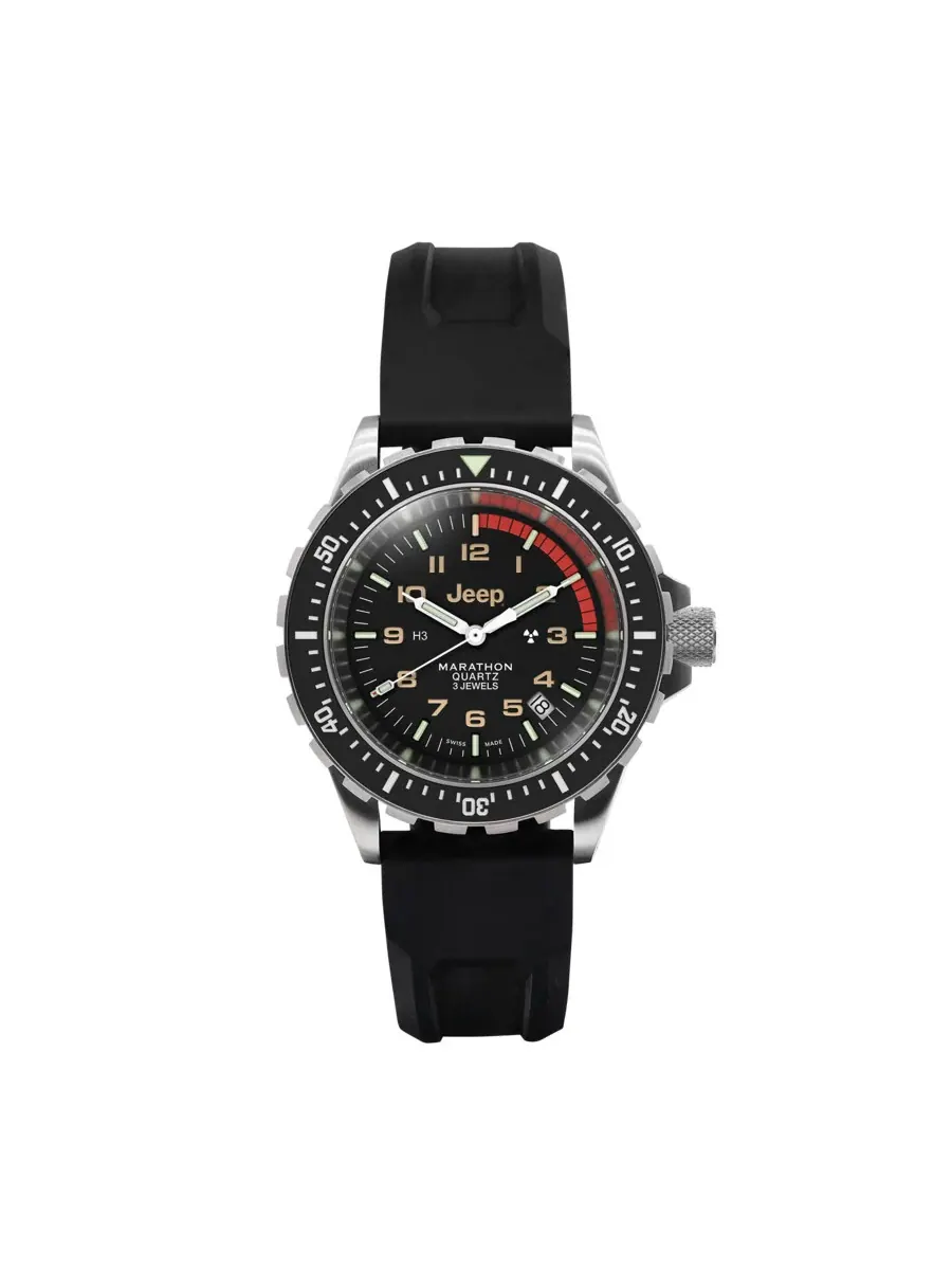 Марафон 41 мм Rubicon Tsar кварцевые черные часы унисекс WW194007SS-4130 Marathon — изображение 5 из 5, оттенок серебряный
