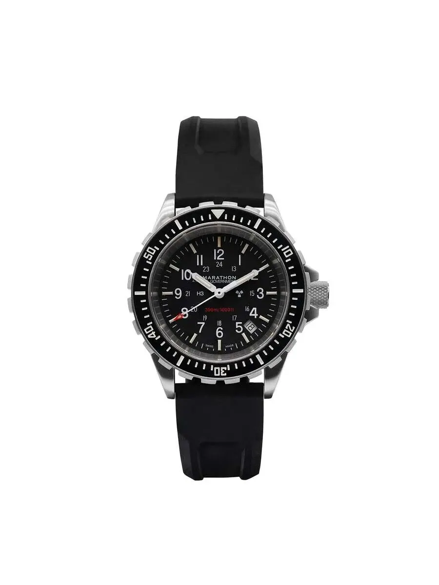 Мужские и женские часы Marathon 41мм Tsar Automatic с черным циферблатом WW194006BK-0030 — серебристый