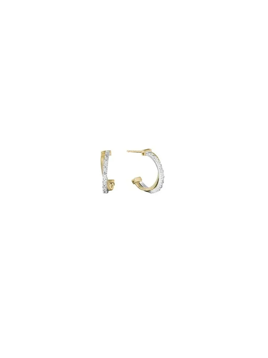 Серьги-кольца Marco Bicego из желтого золота 18K коллекции Masai с алмазами pavé - Og331 B Yw — желтый