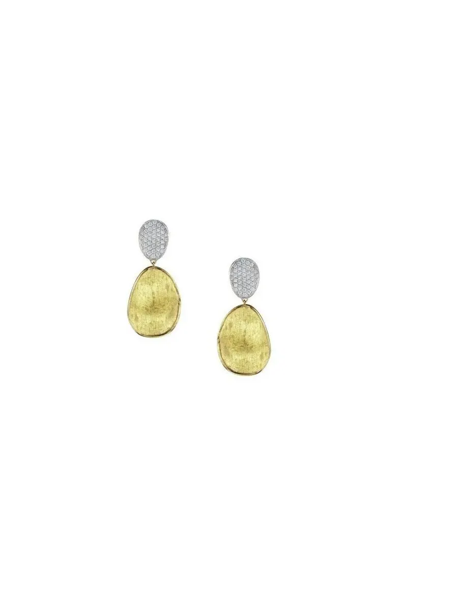 Серьги Marco Bicego Lunaria Diamond Pave Small Double Drop 1 / 2Ctw - Ob1432 B Yw Q6 — желтый