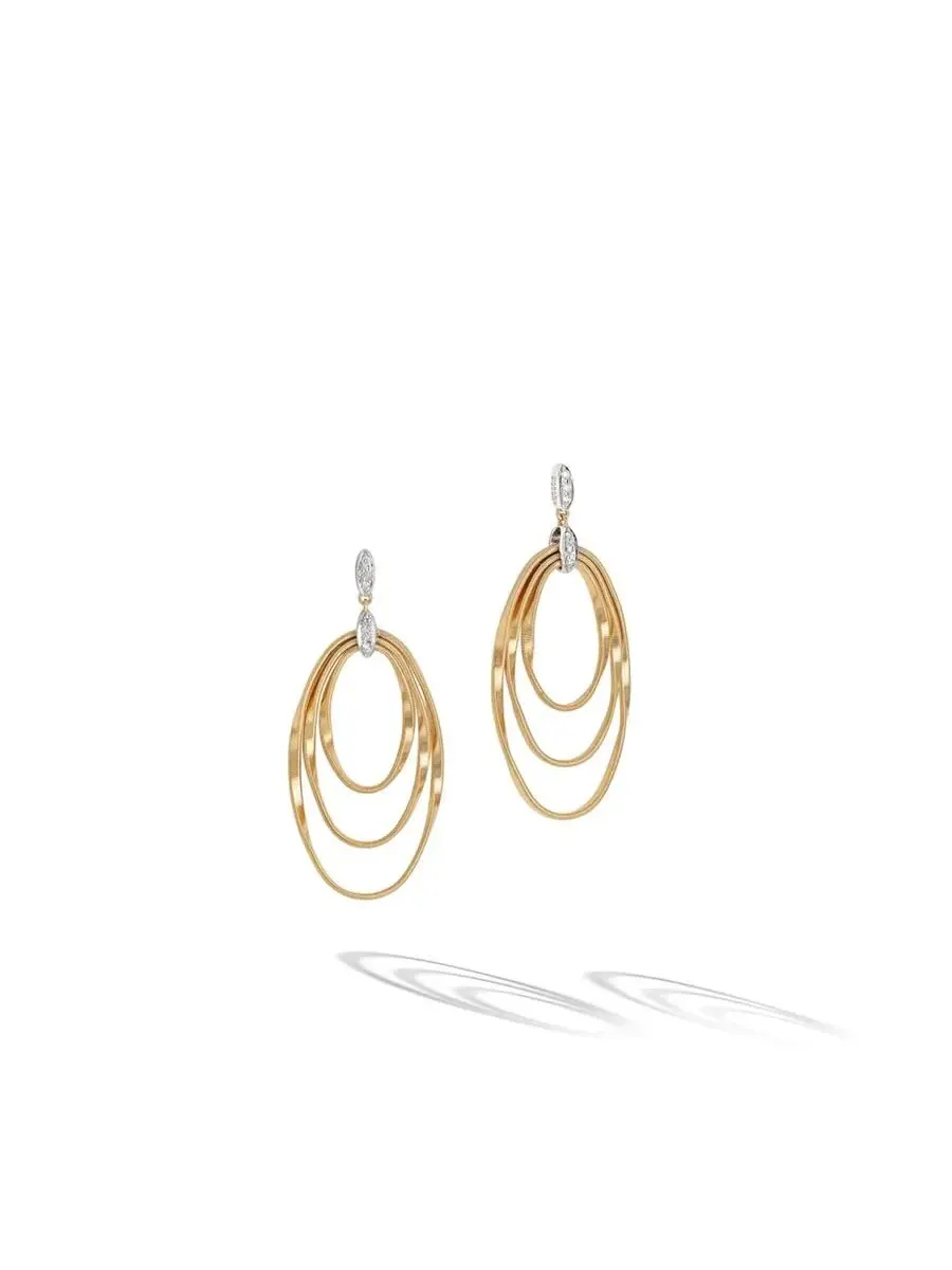 Серьга Marco Bicego Marrakech Onde Collection из 18-каратного желтого золота с бриллиантами - OG373 B YW M5 — желтый