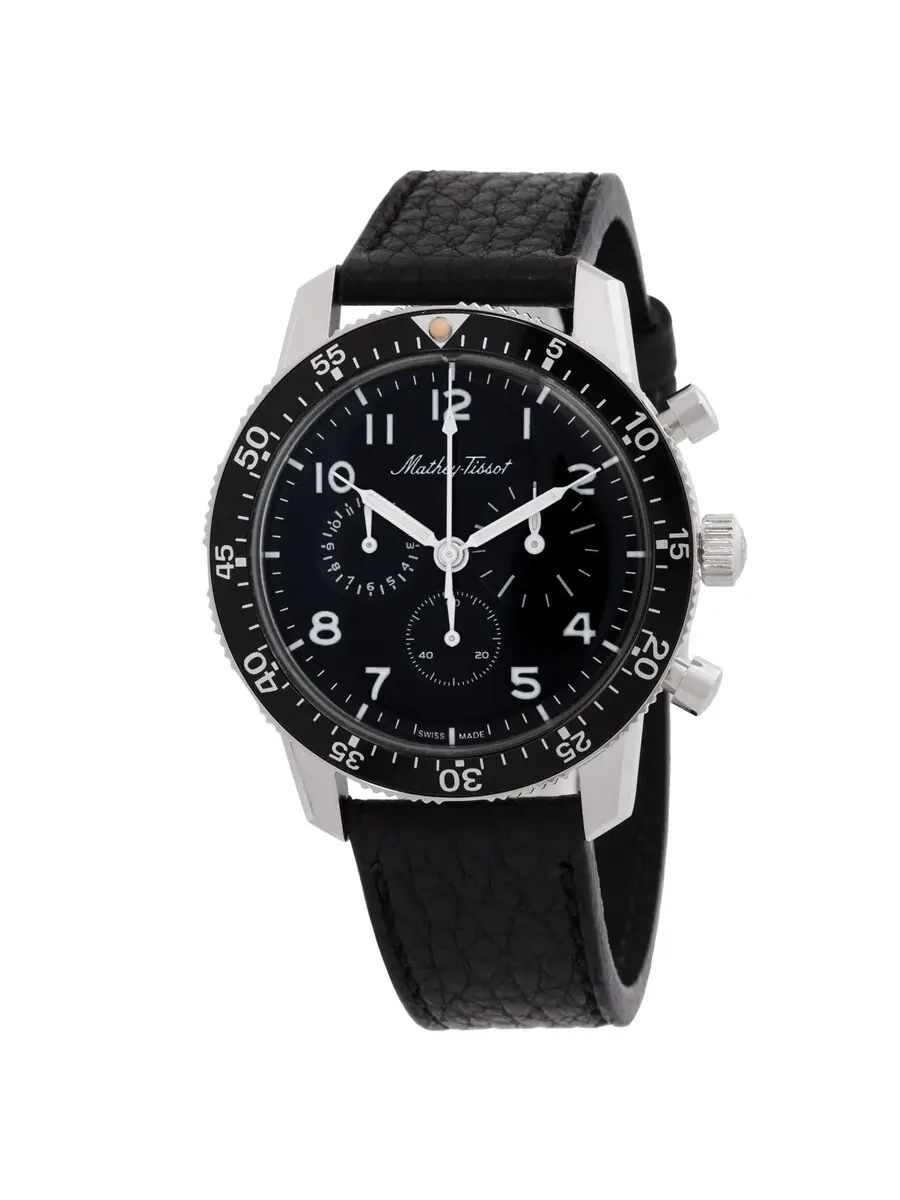 Мужские часы Mathey-Tissot 1968 Хронограф Автомат Черный циферблат H1968N