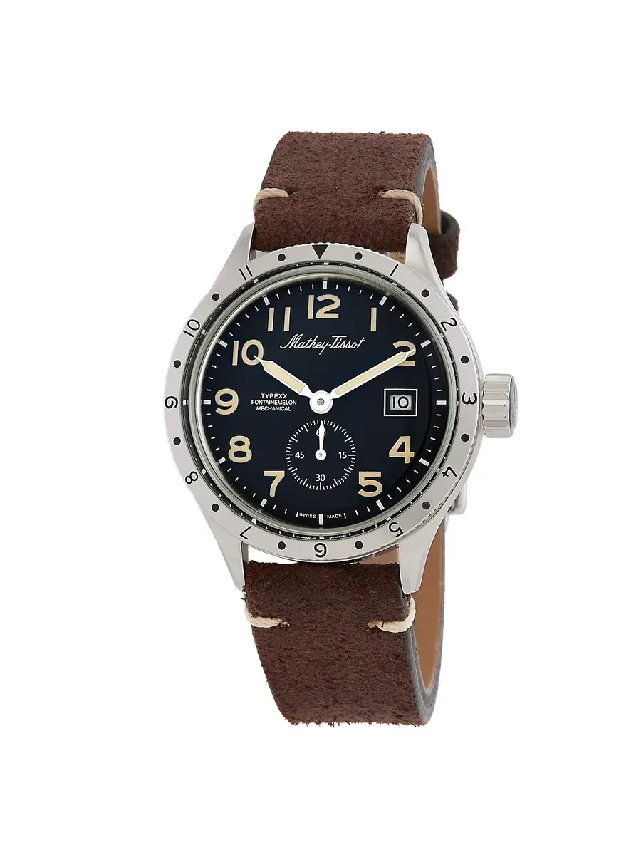 Мужские часы Mathey-Tissot Homage Type XX с черным циферблатом TYPEXXME