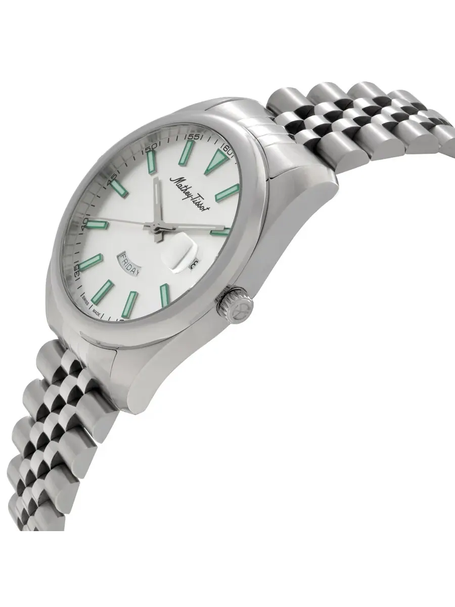 Мужские часы Mathey-Tissot Mathy Day-Date Quartz с серебристым циферблатом H510AS — изображение 2 из 3, оттенок серебряный