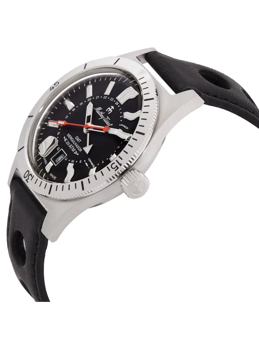 Мужские часы Mathey-Tissot Mergulhador GMT Quartz с черным циферблатом MRGAN — изображение 2 из 3, оттенок серебряный