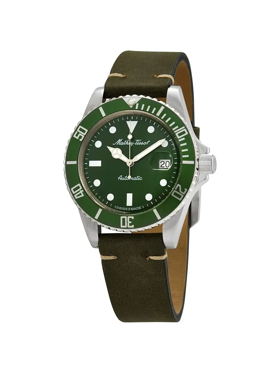 Мужские часы Mathey-Tissot Mathey Vintage Automatic с зеленым циферблатом H9010ATLV