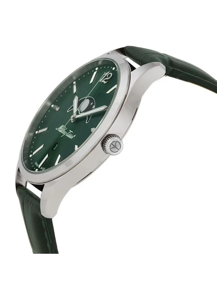 Мужские часы Mathey-Tissot Urban Moon Quartz с фазами Луны и зеленым циферблатом H411LAVM — изображение 2 из 3
