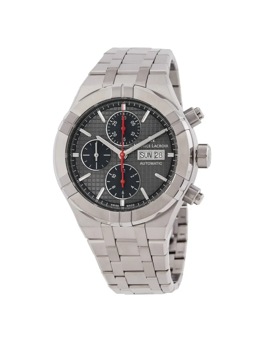 Мужские часы Maurice Lacroix Aikon Chronograph Automatic с серым циферблатом AI6038-TT03F-331-A — серый