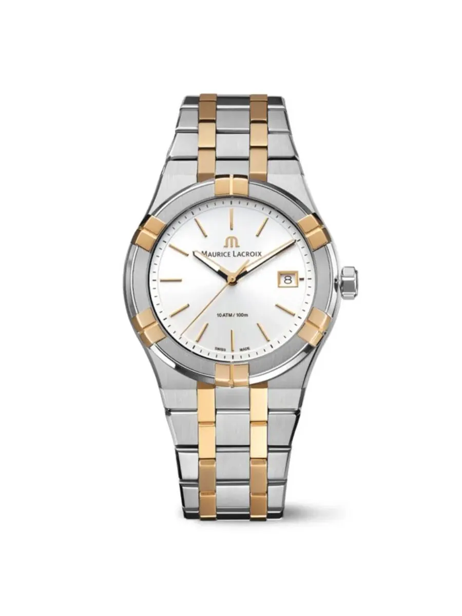 Женские часы Maurice Lacroix Aikon Quartz с белым циферблатом AI1108-PVP02-130-1 — серебристый