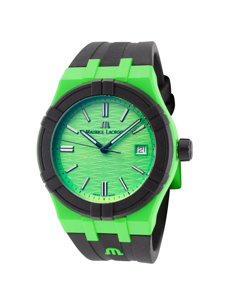 Мужские часы Maurice Lacroix Aikon Tide Quartz с зеленым циферблатом AI2008-70070-300-0