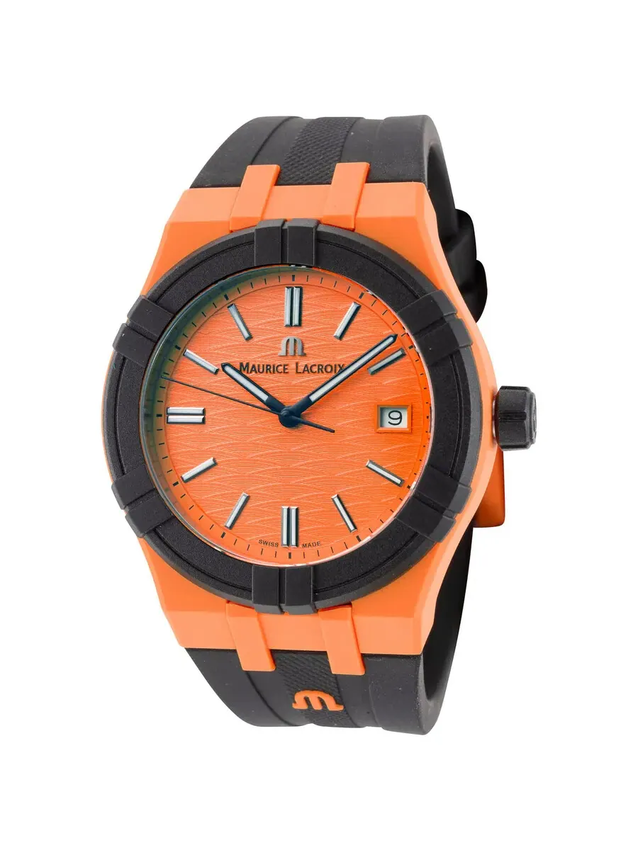 Мужские часы Maurice Lacroix Aikon Tide Quartz с оранжевым циферблатом AI2008-50050-300-0