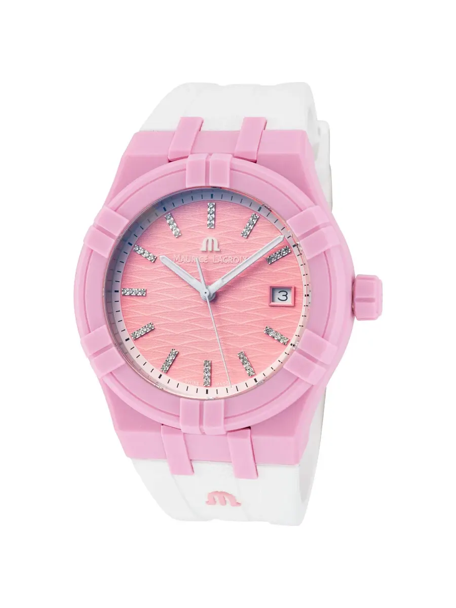 Мужские часы Maurice Lacroix Aikon Tide Quartz с розовым циферблатом AI2008-EEEE1-3A0-0