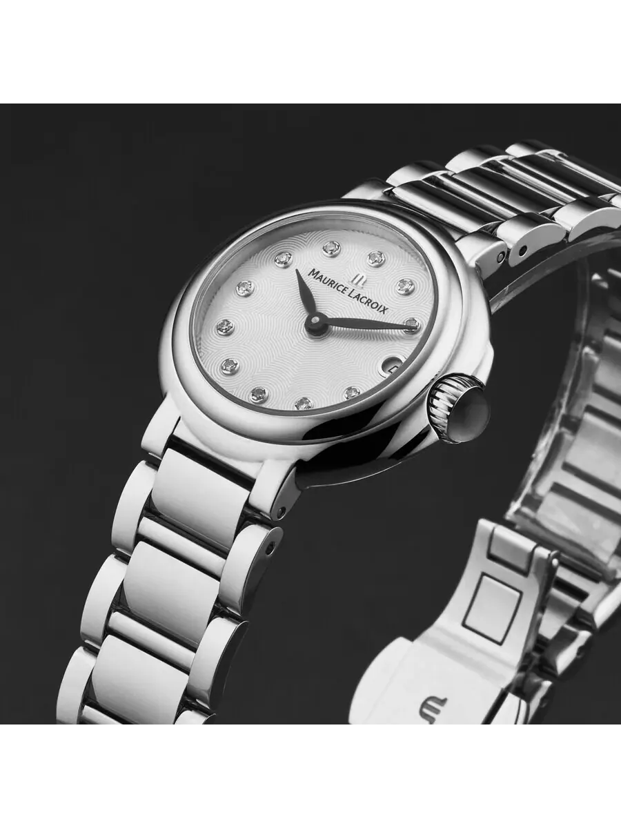 Женские часы Maurice Lacroix Fiaba Quartz с серебристым циферблатом и бриллиантами FA1003-SS002-170-1 — изображение 2 из 4