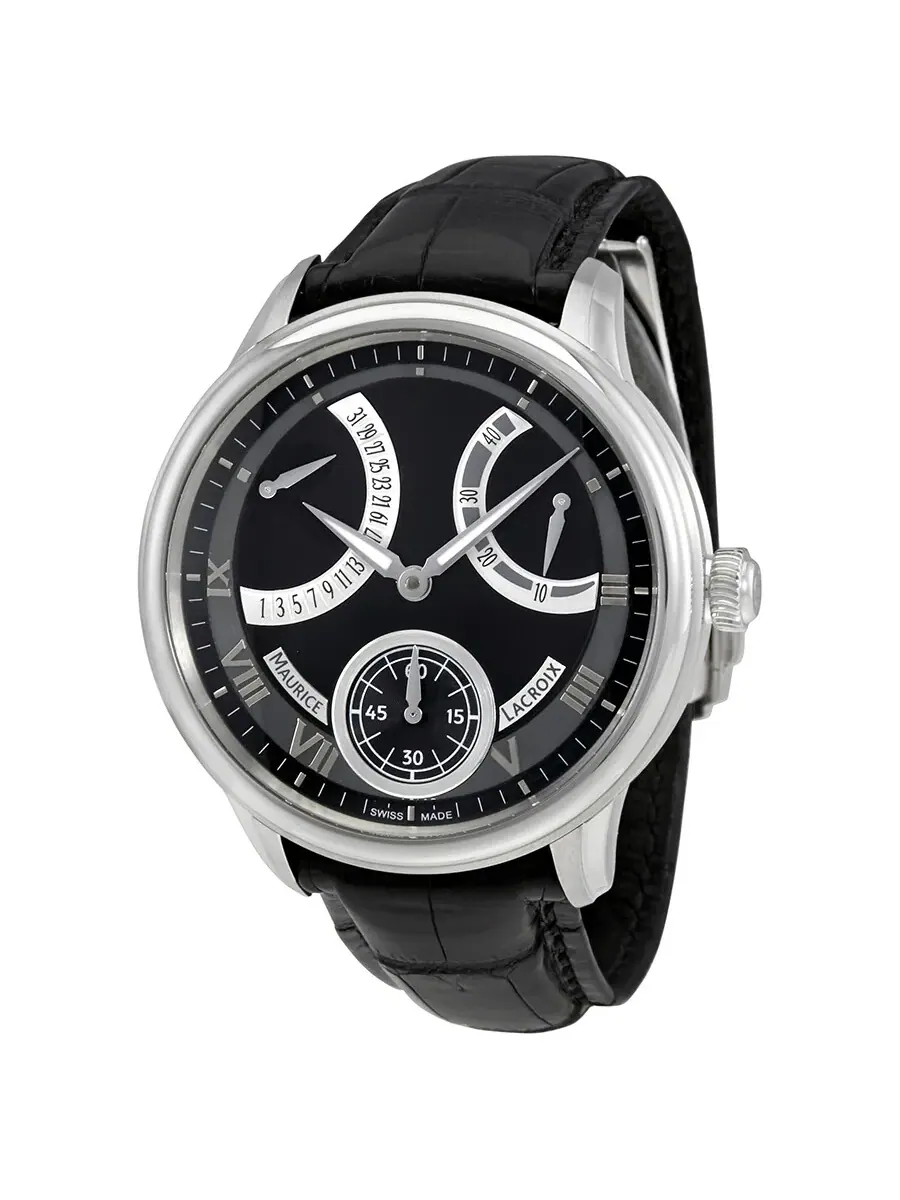 Мужские часы Maurice Lacroix MasterPiece с черным циферблатом MP7268-SS001-310
