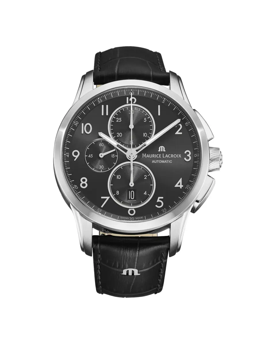 Часы Maurice Lacroix Pontos Chronograph Automatic с черным циферблатом PT6388-SS001-320-2