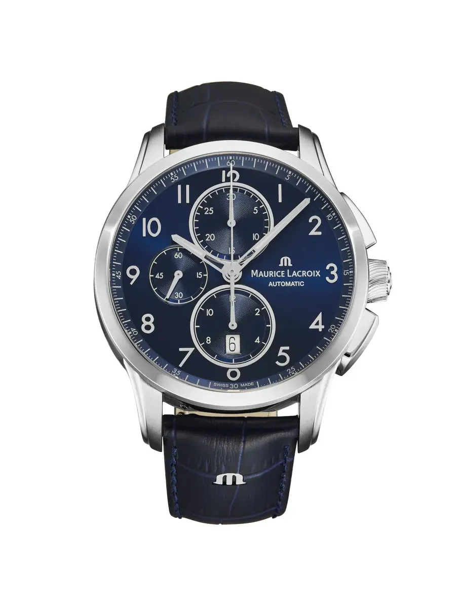 Часы Maurice Lacroix Pontos Chronograph Automatic с синим циферблатом PT6388-SS001-420-4