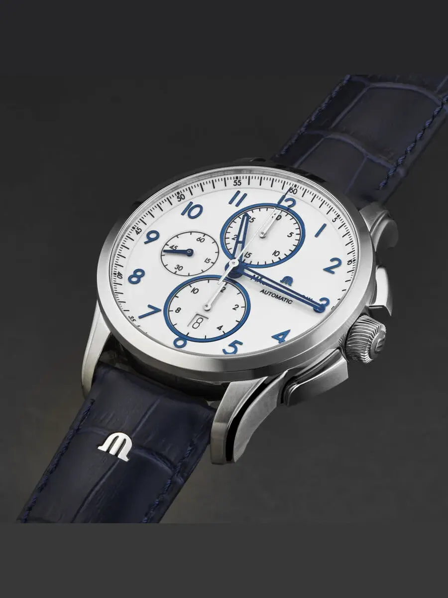 Мужские автоматические часы Maurice Lacroix Pontos Chronograph с белым циферблатом PT6388-SS001-120-4 — изображение 2 из 5