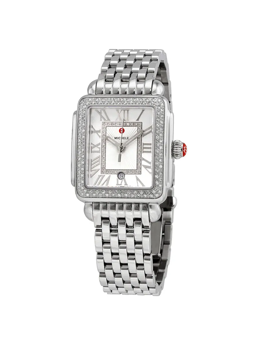 Женские часы Michele Deco Madison Mid Quartz MWW06G000001 — серебристый