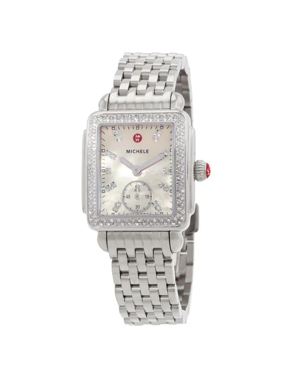 Женские часы Michele Deco Mid Quartz с бриллиантом MWW06V000131 — серебристый
