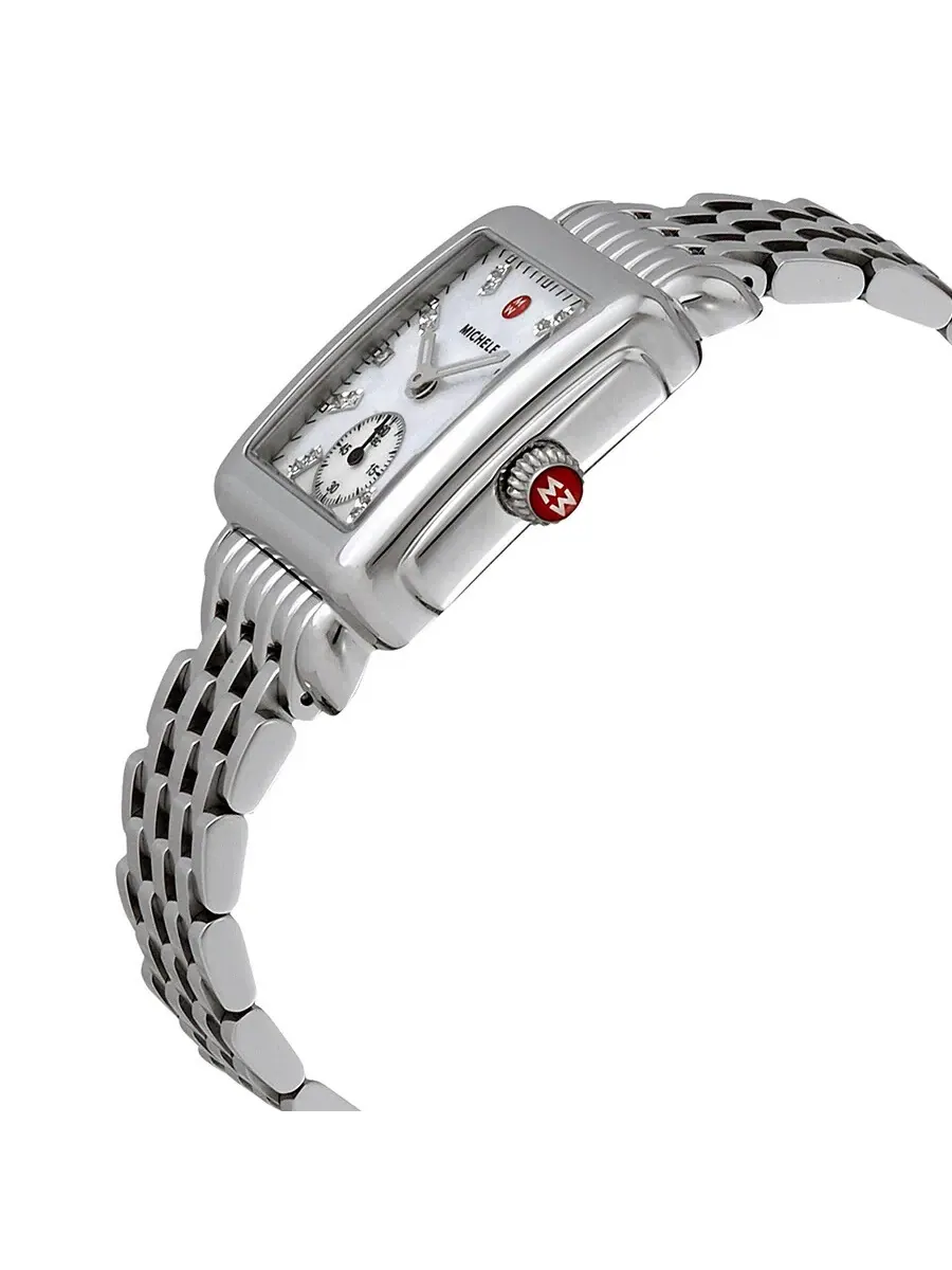 Женские часы Michele Ladies Deco 16 с перламутровым циферблатом и бриллиантами MWW06V000002 — изображение 2 из 4