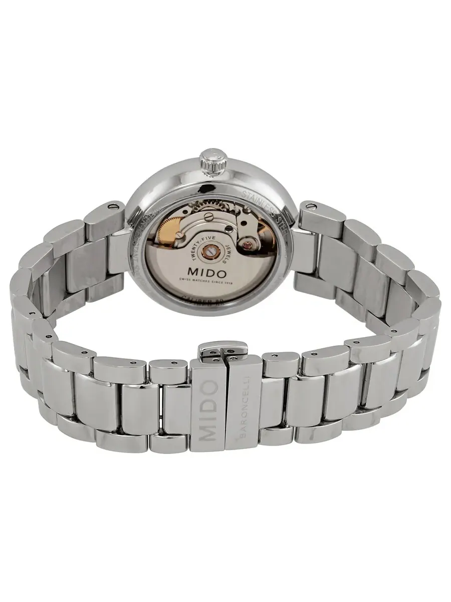 Женские часы Mido Baroncelli Automatic с серебристым циферблатом M0222071103110 — изображение 3 из 3, оттенок серебряный