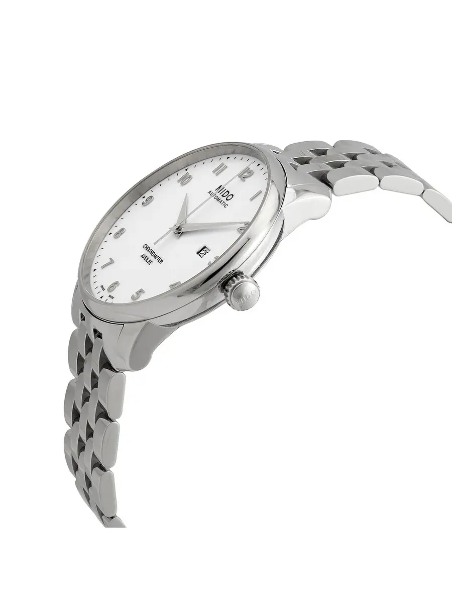 Мужские автоматические часы Mido Baroncelli с белым циферблатом, артикул M0376081101200 — изображение 2 из 3