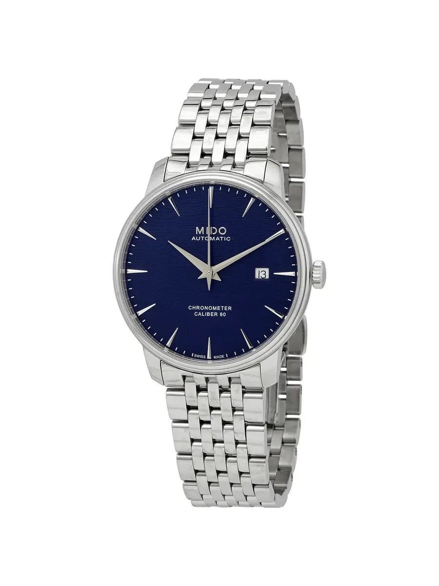 Мужские часы Mido Baroncelli Automatic с синим циферблатом M027.408.11.041.00 — серебристый