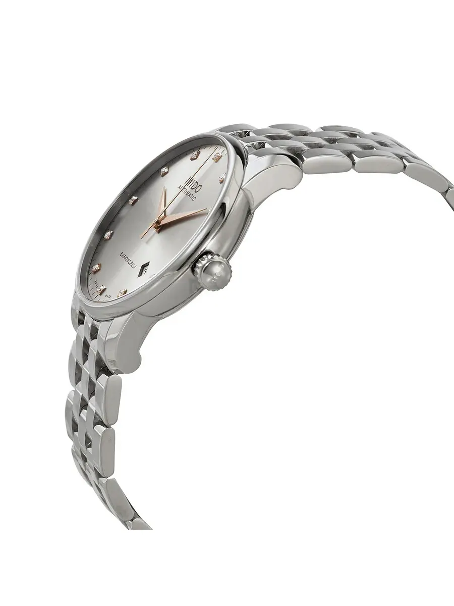 Мужские часы Mido Baroncelli Automatic с бриллиантами и родиевым циферблатом M86004671 — изображение 2 из 3