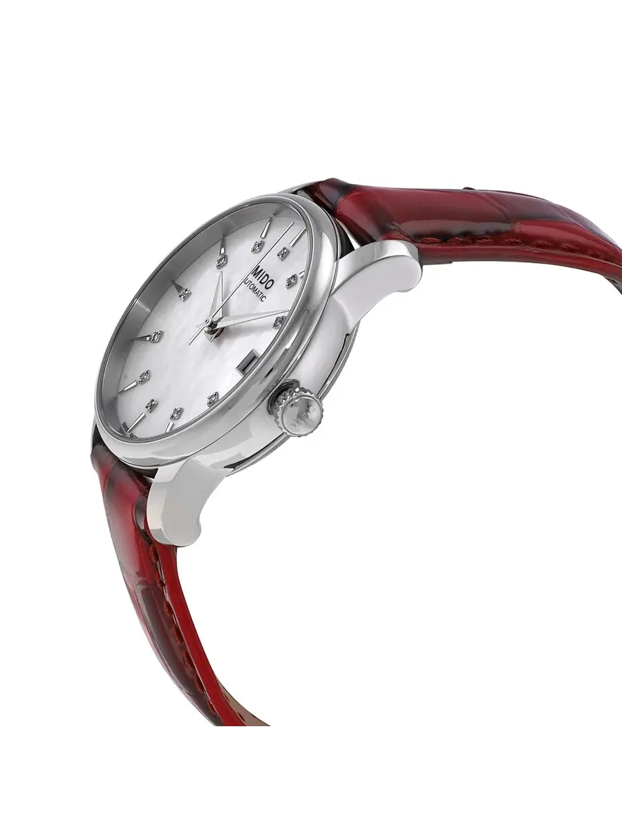 Женские часы Mido Baroncelli Automatic с белым перламутровым циферблатом и бриллиантами M0072071610600 — изображение 2 из 3
