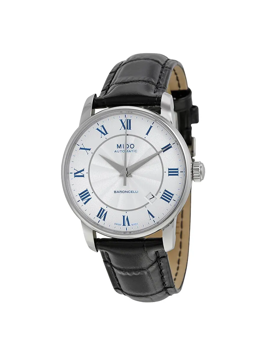 Мужские часы Mido Baroncelli Automatic с белым циферблатом M86004214 — серебристый