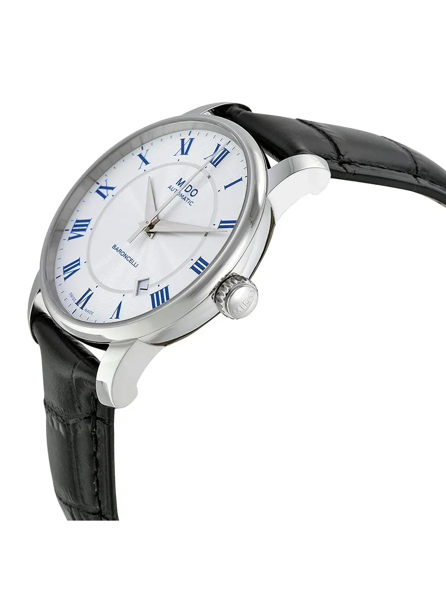 Мужские часы Mido Baroncelli Automatic с белым циферблатом M86004214 — изображение 2 из 3, оттенок серебряный