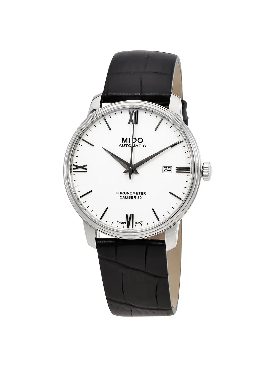Мужские часы Mido Baroncelli SI Automatic с белым циферблатом M027.408.16.018.00