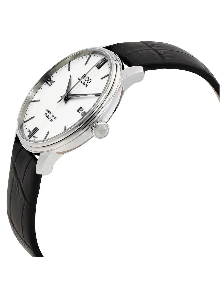Мужские часы Mido Baroncelli SI Automatic с белым циферблатом M027.408.16.018.00 — изображение 2 из 3, оттенок серебряный