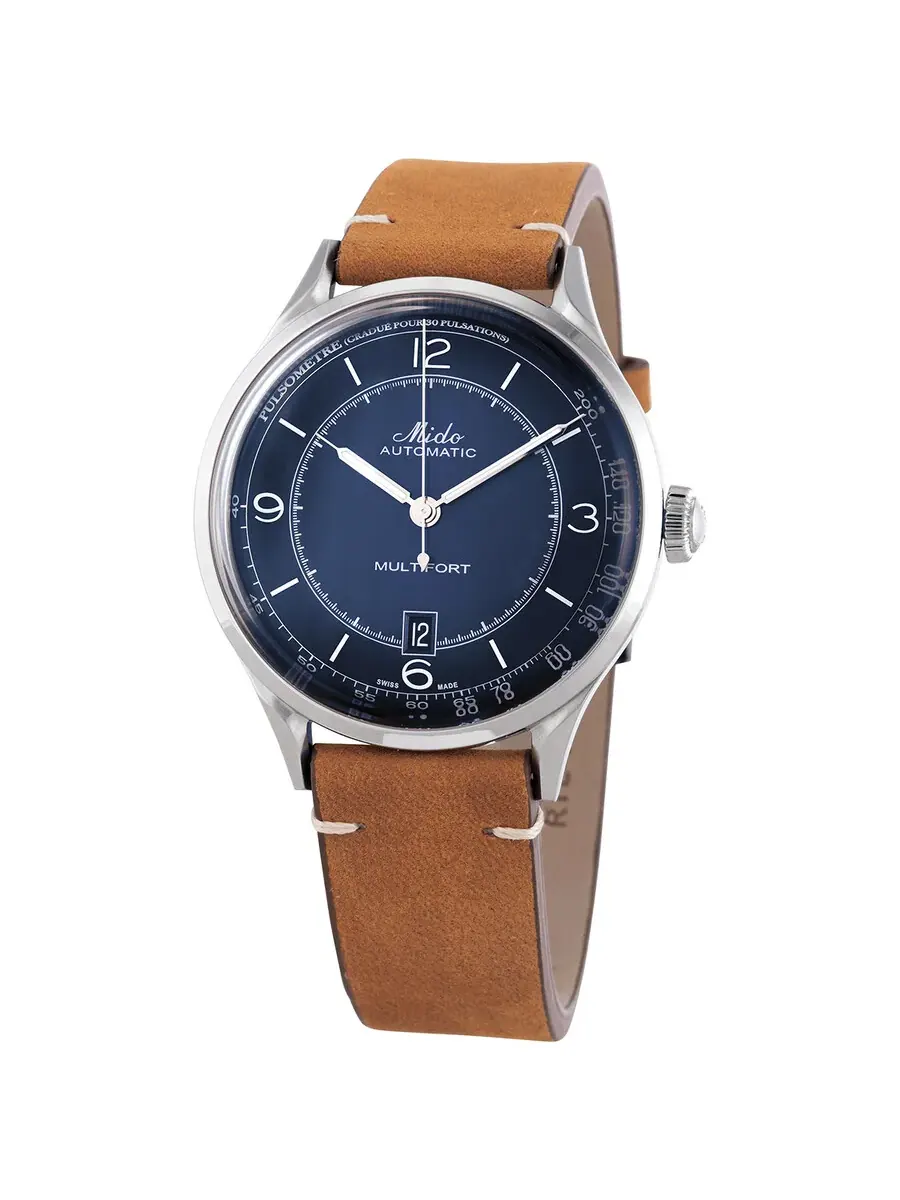 Мужские часы Mido Multifort Patrimony Automatic с синим циферблатом M040.407.16.040.00