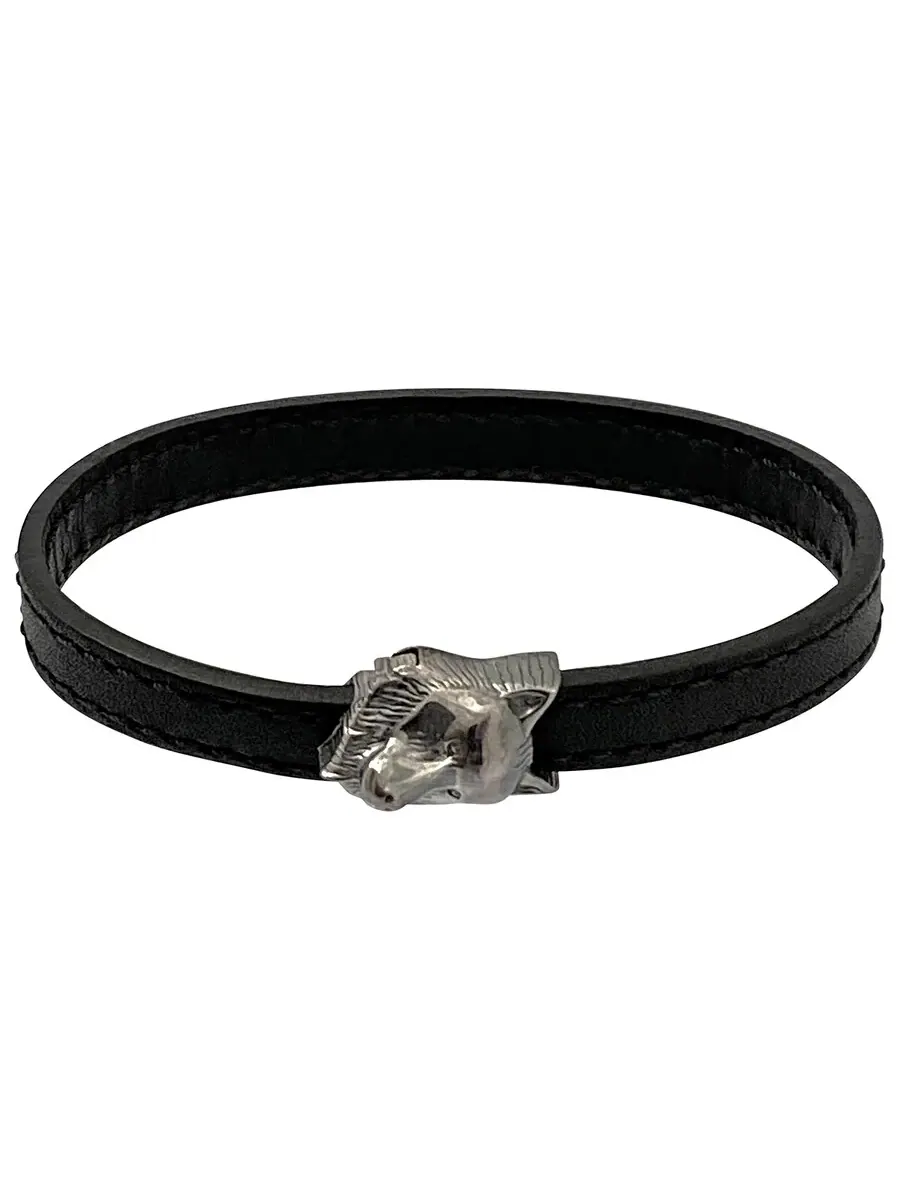 Серебряный браслет Montblanc Kipling с изображением волка, размер 63