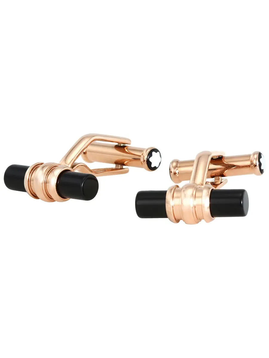 Запонки Montblanc Meisterstuck с позолотой и ониксом 113395