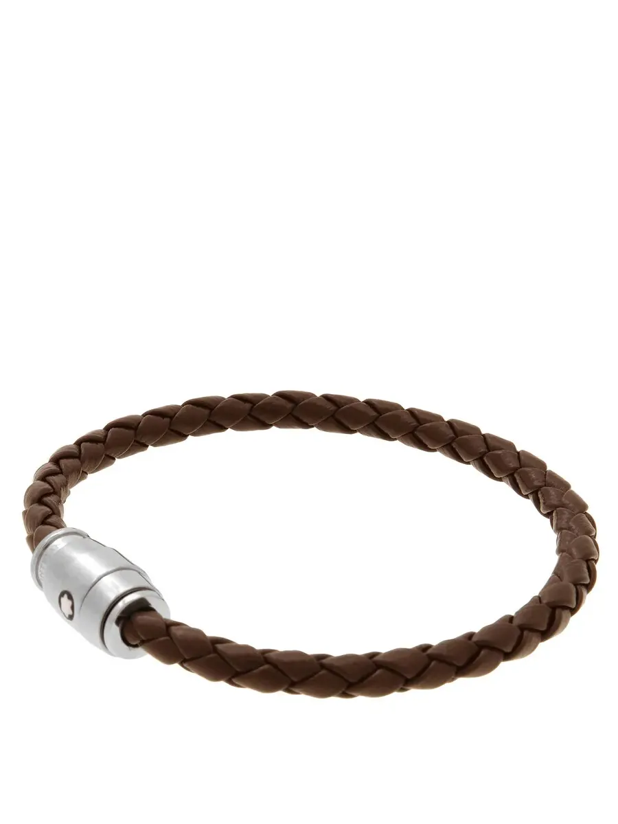 Мягкий кожаный плетеный браслет Montblanc — изображение 2 из 3, оттенок коричневый
