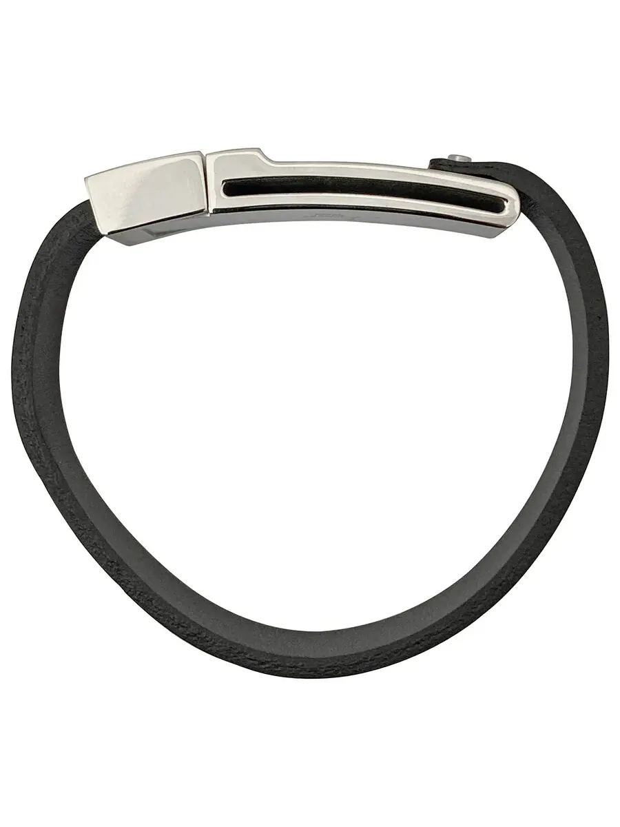 Браслеты Montblanc из нержавеющей стали с кожей, размер средний — изображение 4 из 4, оттенок черный
