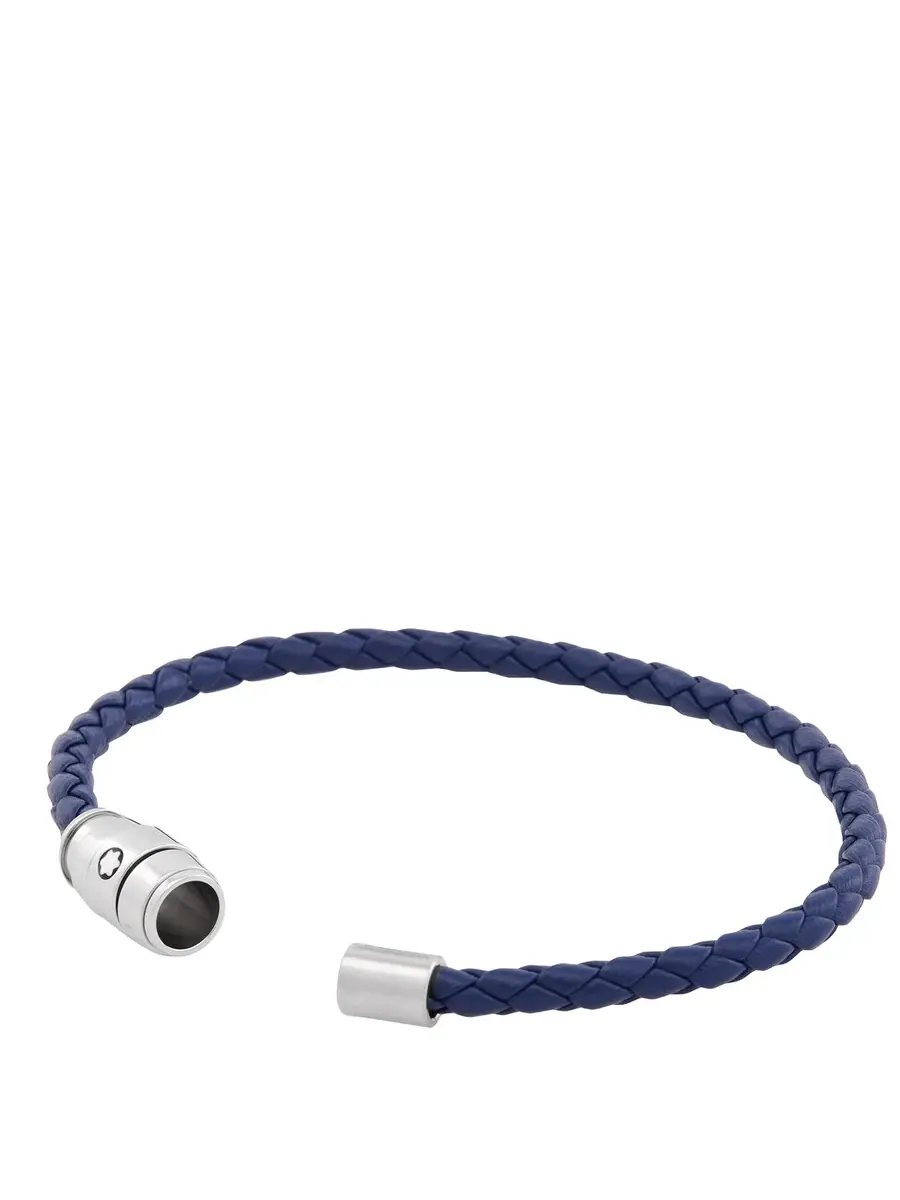 Браслет Montblanc из стали с синей кожей, размер 63 — изображение 2 из 3, оттенок синий