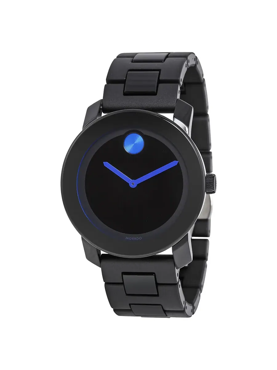 Мужские часы Movado Bold 42 мм с черным циферблатом, корпус из полиуретана TR90, артикул 3600099 — черный