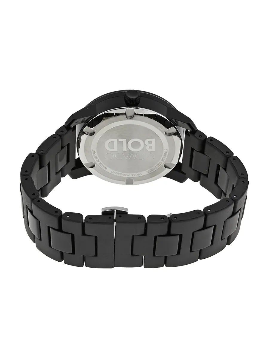 Мужские часы Movado Bold 42 мм с черным циферблатом, корпус из полиуретана TR90, артикул 3600099 — изображение 3 из 4