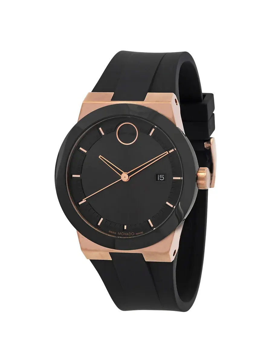 Мужские часы Movado Bold Fusion с кварцевым механизмом и черным циферблатом 3600851 — черный