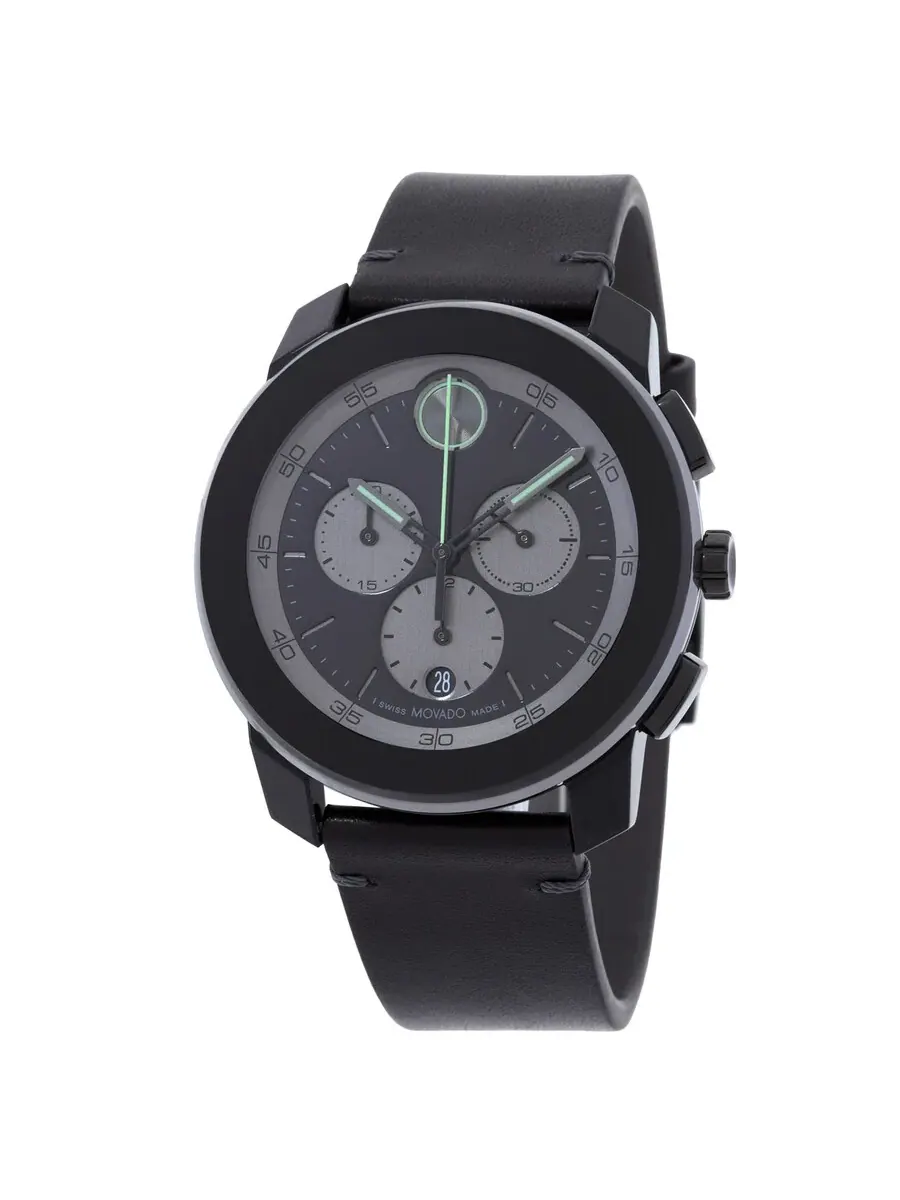 Мужские часы Movado Bold TR90 с хронографом, кварцевые, черный циферблат, модель 3601092