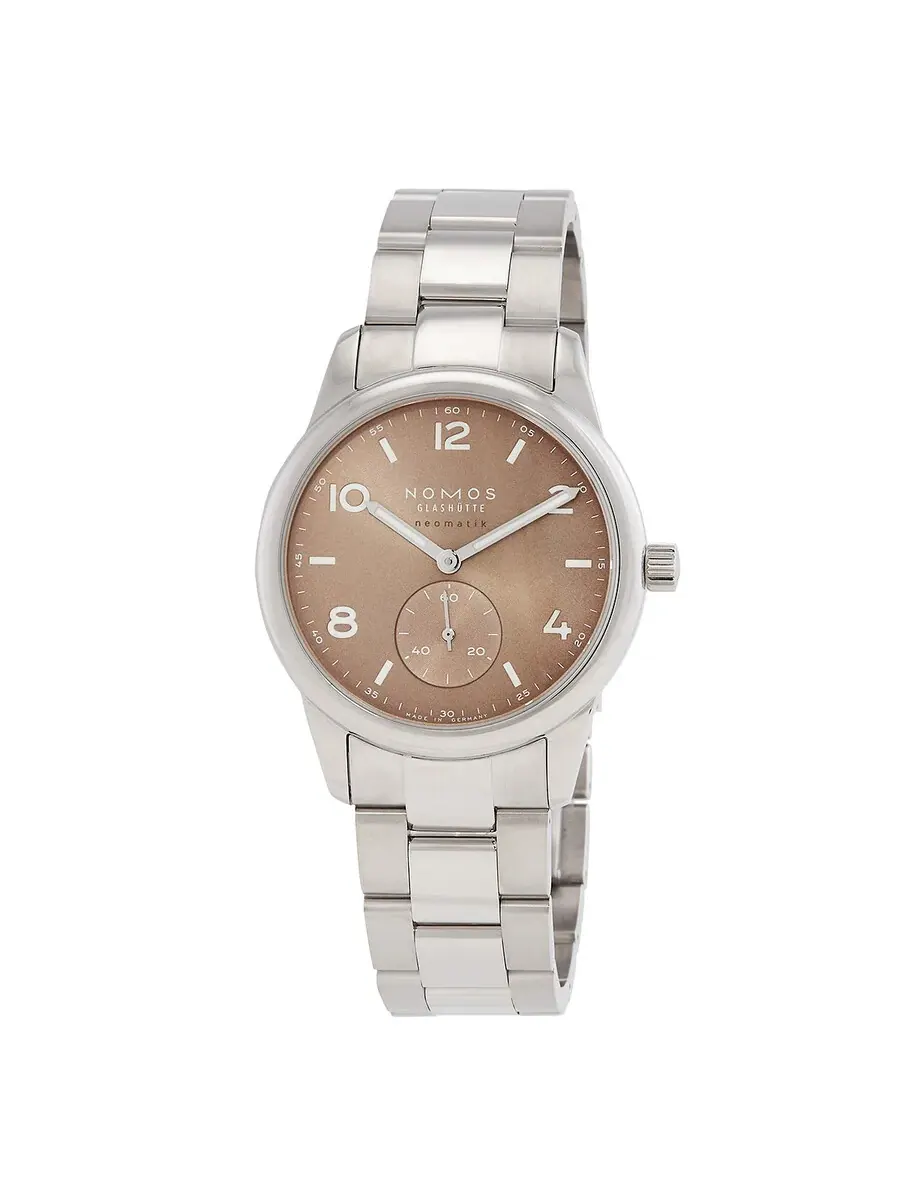 Часы унисекс Nomos Club Sport Neomatik 39 Automatic с бежево-золотым циферблатом 762 — серебристый