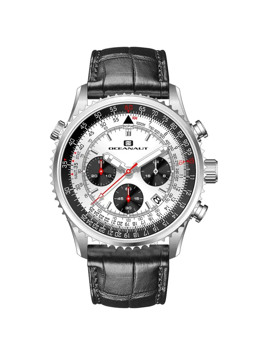 Мужские часы Oceanaut Flight Chronograph Quartz с серебристым циферблатом OC0126