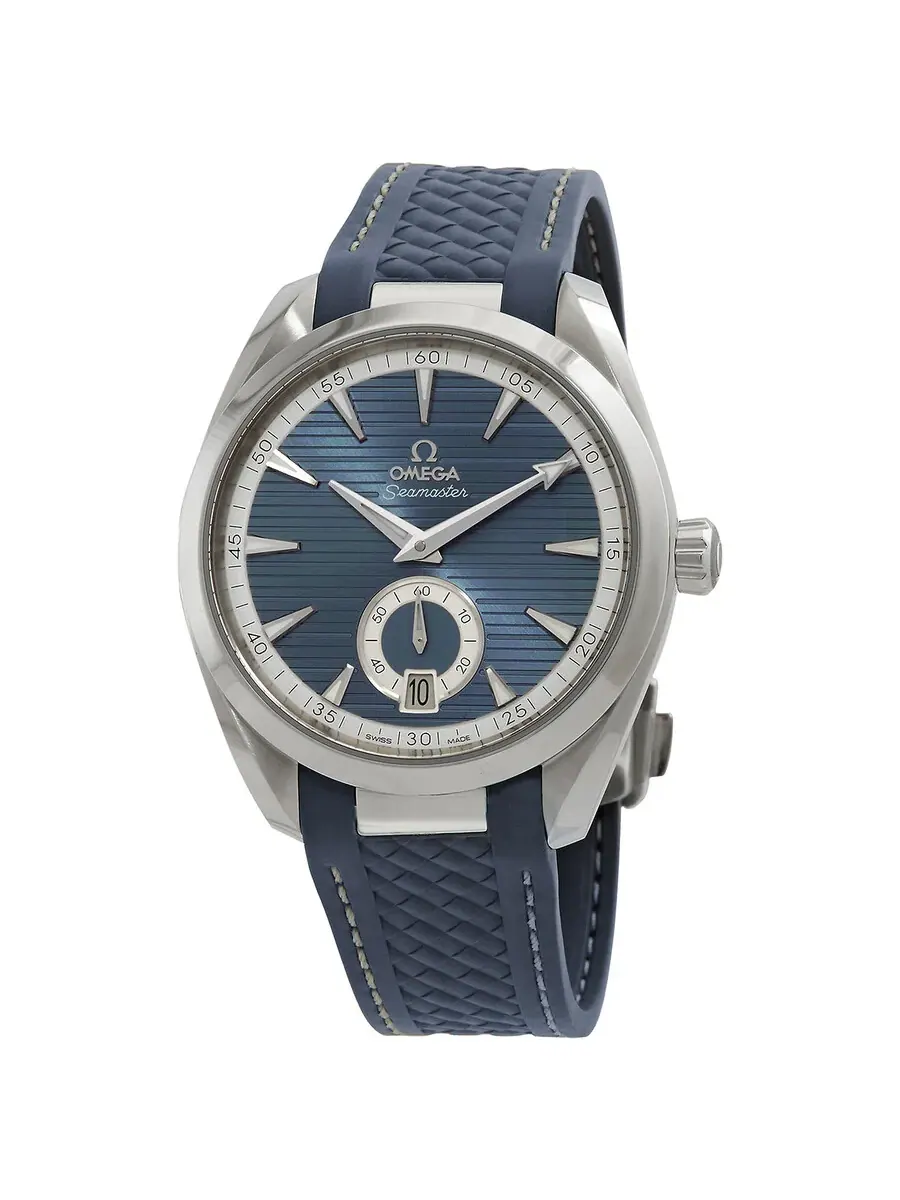 Мужские автоматические часы Omega Aqua Terra с синим циферблатом 220.12.41.21.03.005 — серебристый