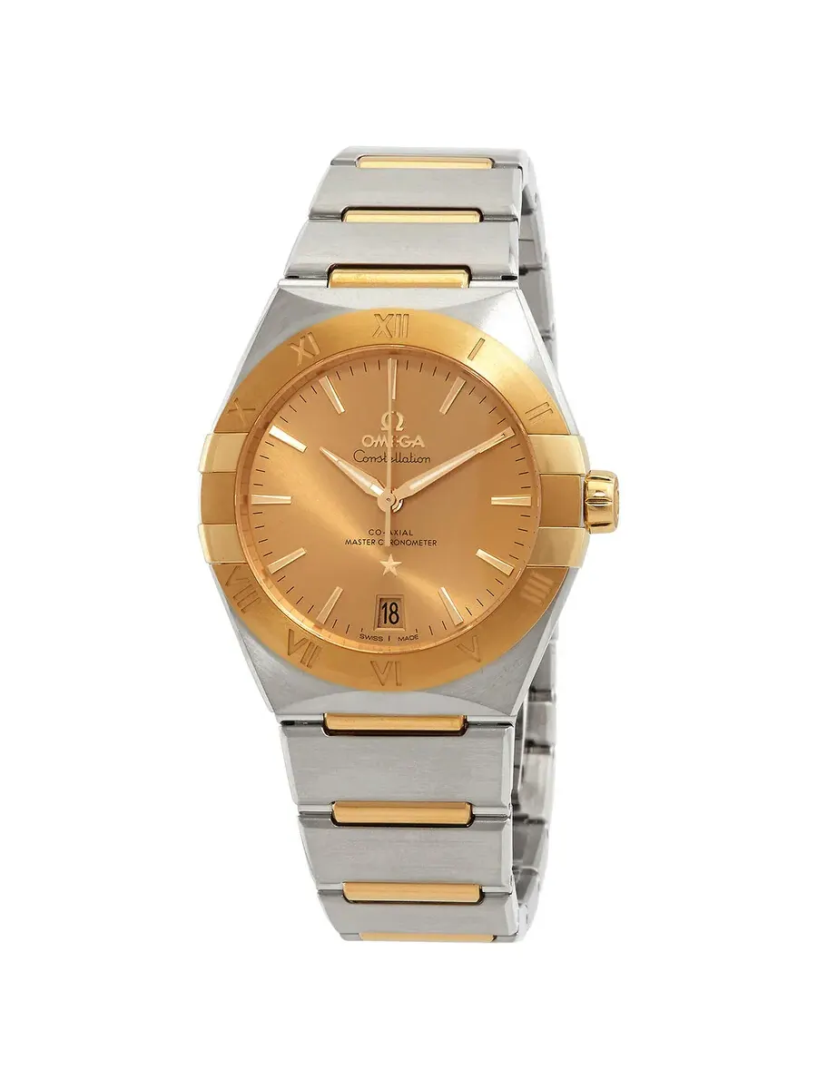 Женские часы Omega Constellation Automatic с шампань-циферблатом 13120362008001 — коричневый