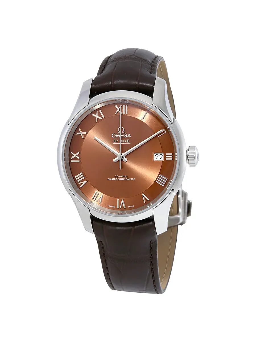 Мужские автоматические часы Omega De Ville Hour Vision с бронзовым циферблатом, модель 433.13.41.21.10.001